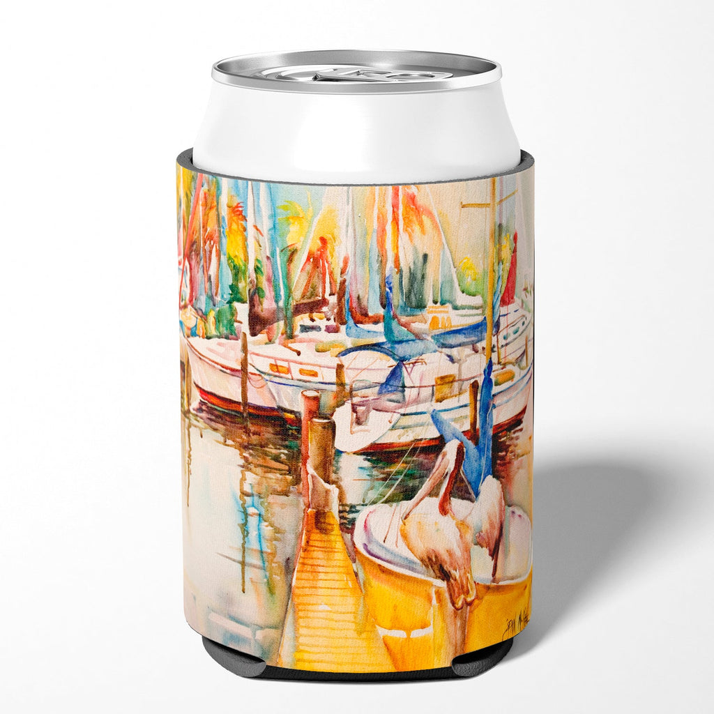Pelicans and Sailboats Can or Bottle Hugger Cooler Sleeve for Standard 12 oz Cans, Insulated Foam Beer & Soda Can Hugger Reusable