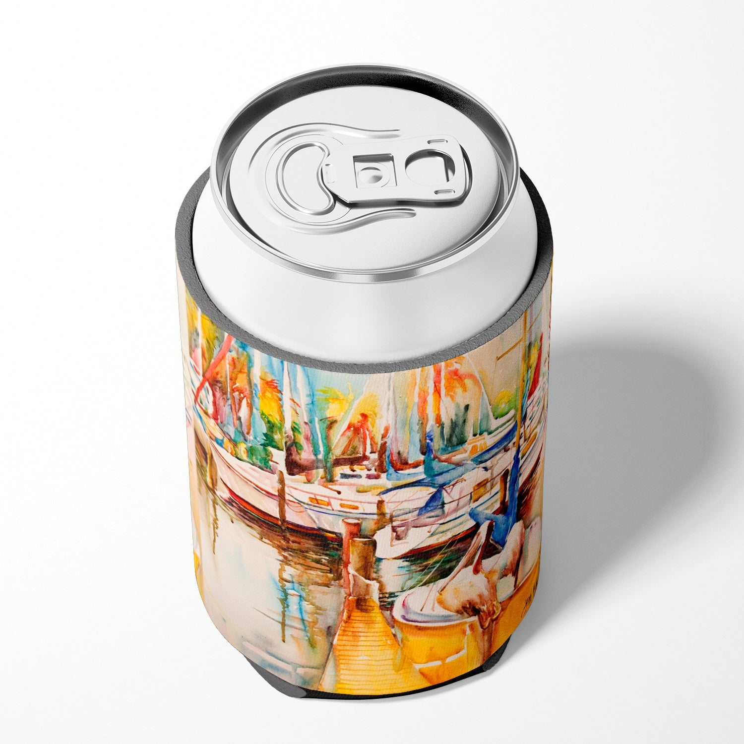 Pelicans and Sailboats Can or Bottle Hugger Cooler Sleeve for Standard 12 oz Cans, Insulated Foam Beer & Soda Can Hugger Reusable