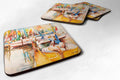 Pelicans and Sailboats Foam Coasters Set of 4 Cup Coasters for Indoor Outdoor, Tabletop Protection, Anti Slip, Mouse pad Material