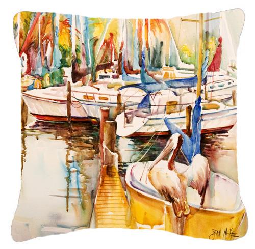 Pelicans and Sailboats Decorative Throw Pillow 18x18 Indoor Outdoor Accent Cushion, Fabric Cover with Insert for Sofa, Bed, Porch & Living Room