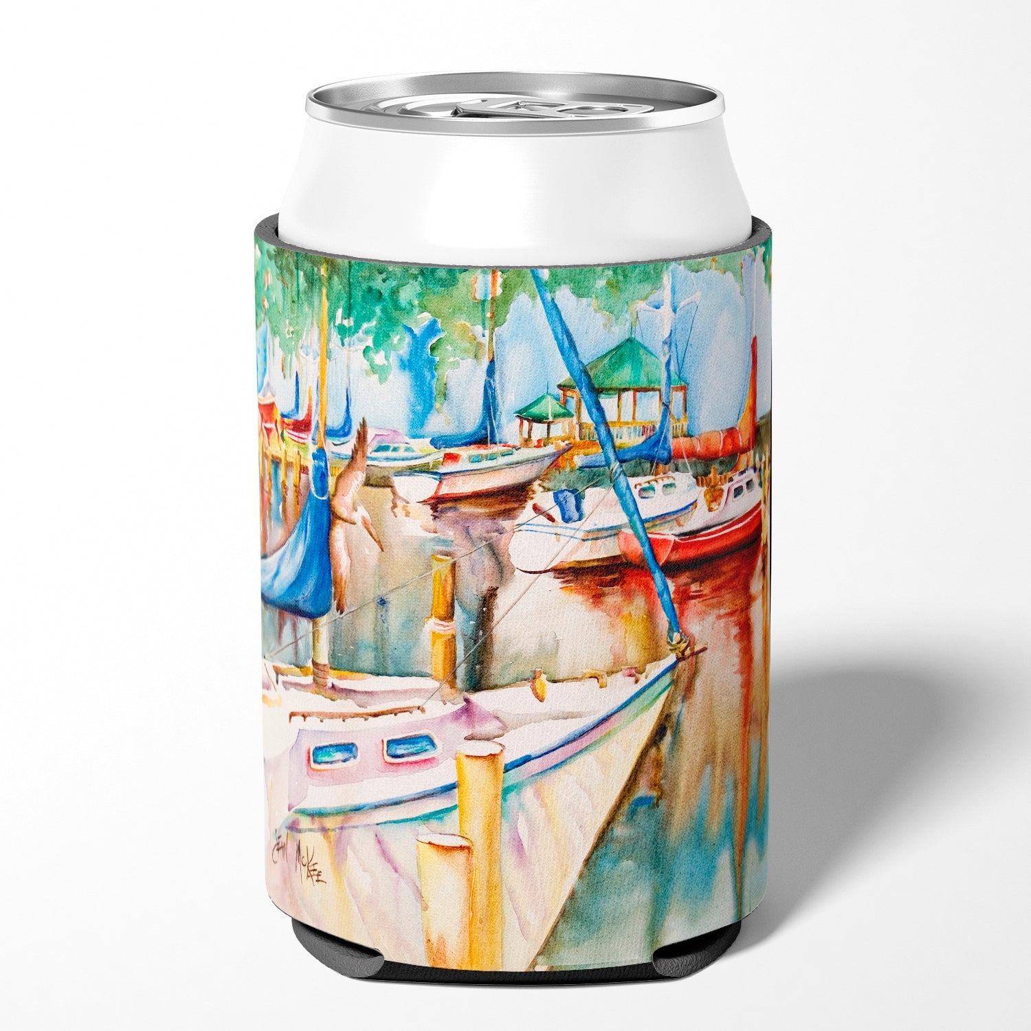Gazebo and Sailboats Can or Bottle Hugger Cooler Sleeve for Standard 12 oz Cans, Insulated Foam Beer & Soda Can Hugger Reusable