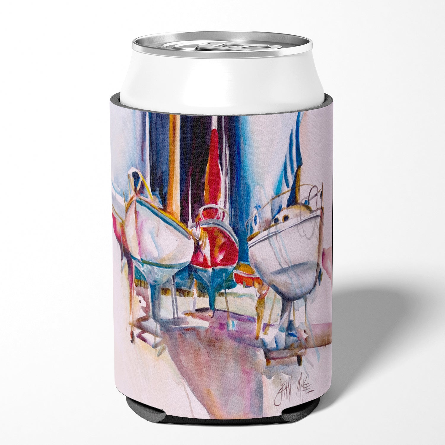 Dry Dock Sailboats Can or Bottle Hugger Cooler Sleeve for Standard 12 oz Cans, Insulated Foam Beer & Soda Can Hugger Reusable