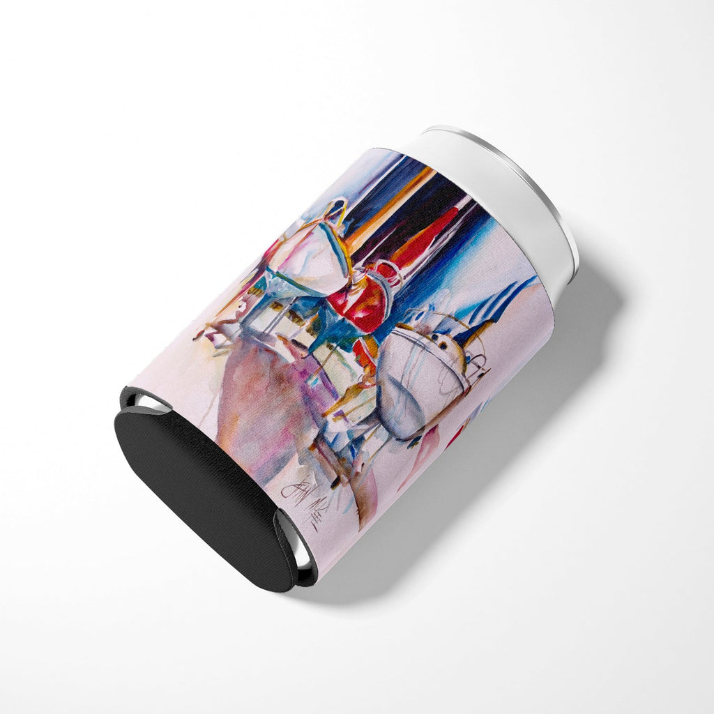 Dry Dock Sailboats Can or Bottle Hugger Cooler Sleeve for Standard 12 oz Cans, Insulated Foam Beer & Soda Can Hugger Reusable
