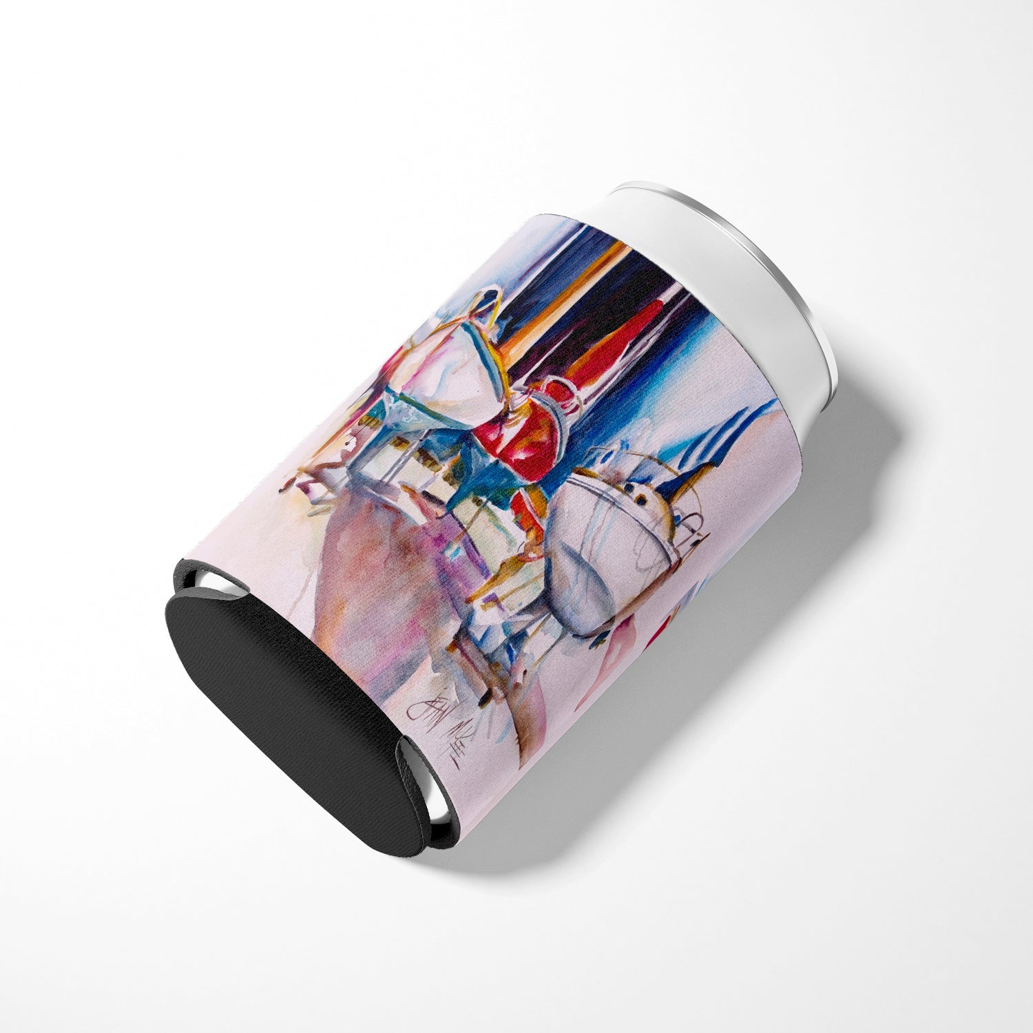 Dry Dock Sailboats Can or Bottle Hugger Cooler Sleeve for Standard 12 oz Cans, Insulated Foam Beer & Soda Can Hugger Reusable