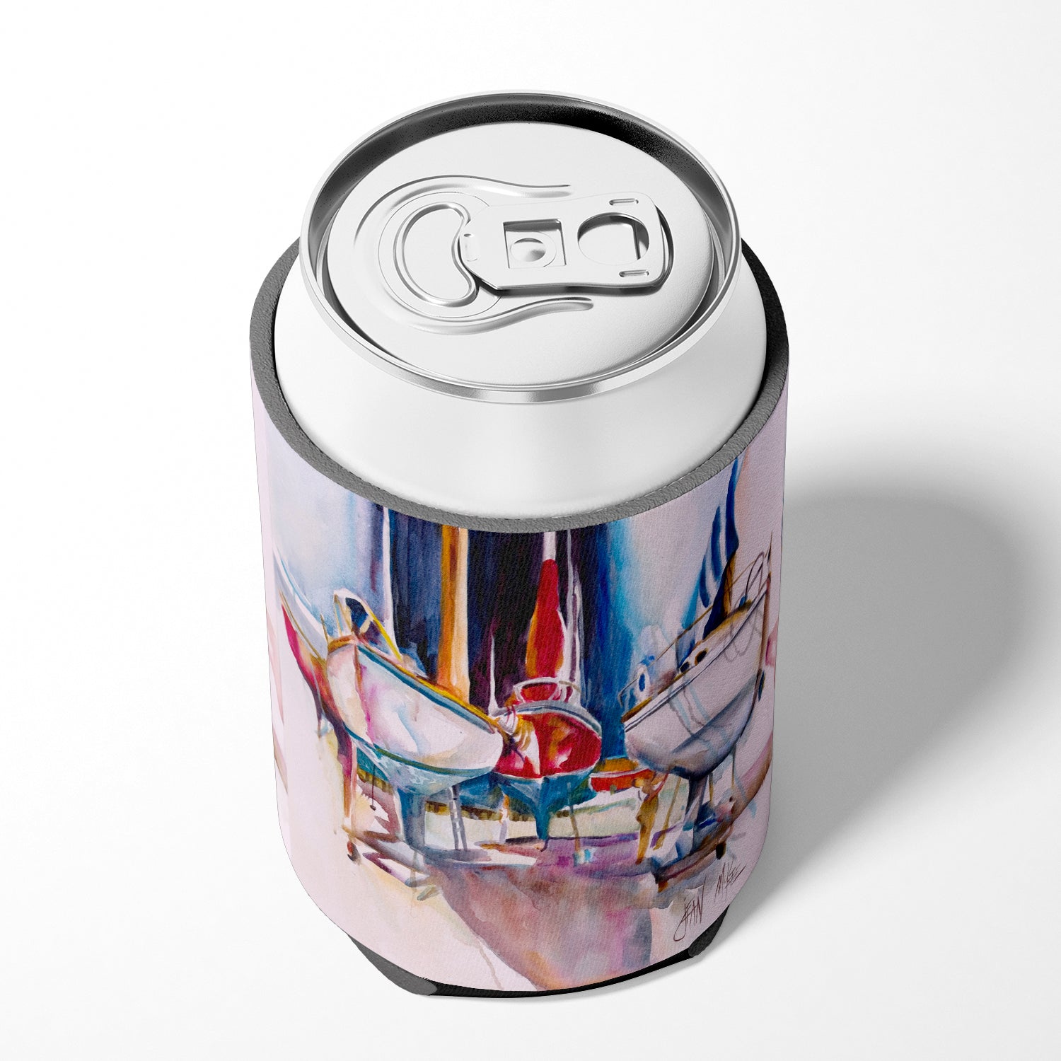 Dry Dock Sailboats Can or Bottle Hugger Cooler Sleeve for Standard 12 oz Cans, Insulated Foam Beer & Soda Can Hugger Reusable
