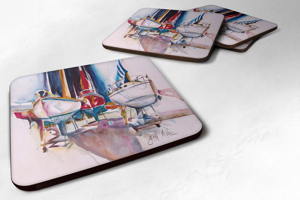 Dry Dock Sailboats Foam Coasters Set of 4 Cup Coasters for Indoor Outdoor, Tabletop Protection, Anti Slip, Mouse pad Material