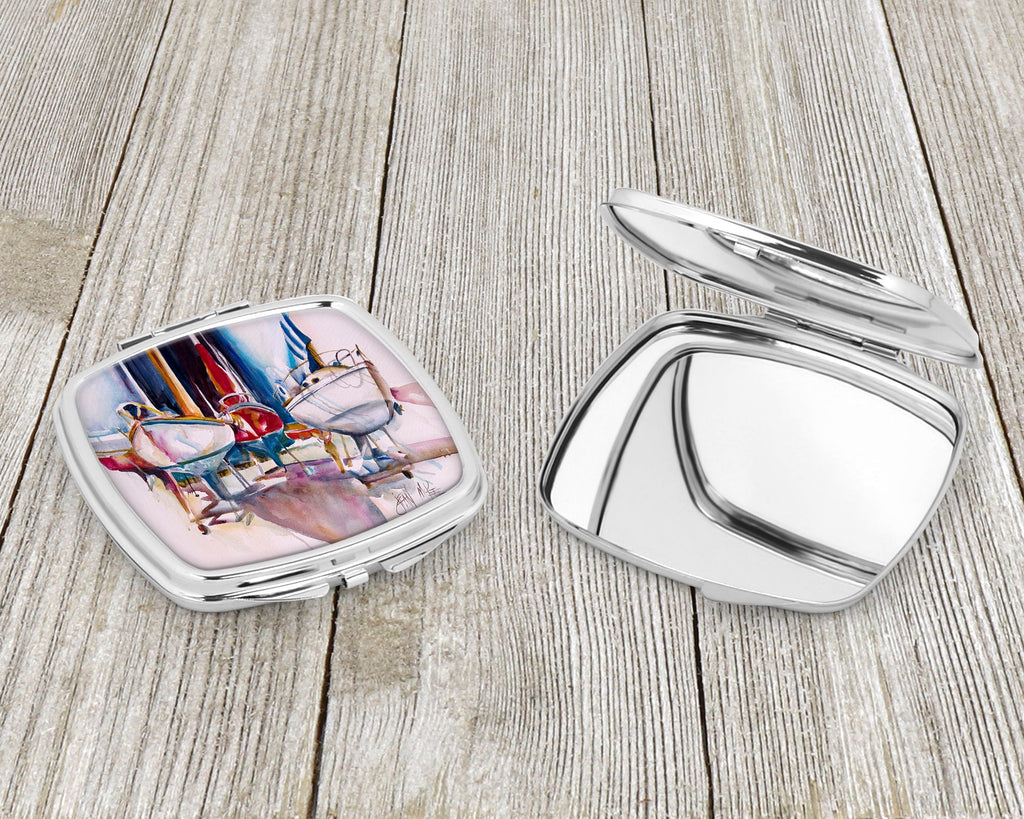 Dry Dock Sailboats Compact Mirror Decorative Travel Makeup Mirror for Women Girls Gifts Pocket Makeup Mirror Folding Handheld