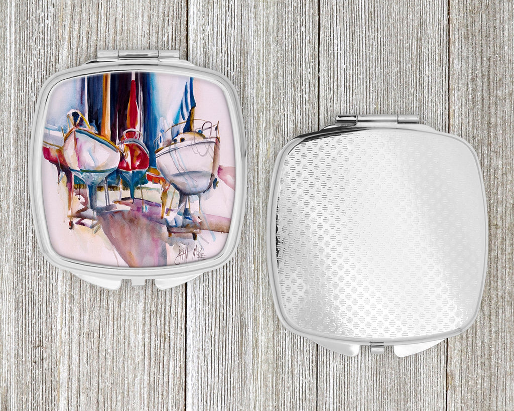 Dry Dock Sailboats Compact Mirror Decorative Travel Makeup Mirror for Women Girls Gifts Pocket Makeup Mirror Folding Handheld