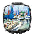 Day break Sailboats Compact Mirror Decorative Travel Makeup Mirror for Women Girls Gifts Pocket Makeup Mirror Folding Handheld