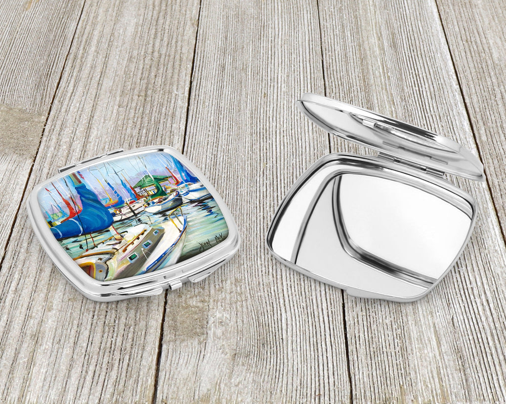Day break Sailboats Compact Mirror Decorative Travel Makeup Mirror for Women Girls Gifts Pocket Makeup Mirror Folding Handheld