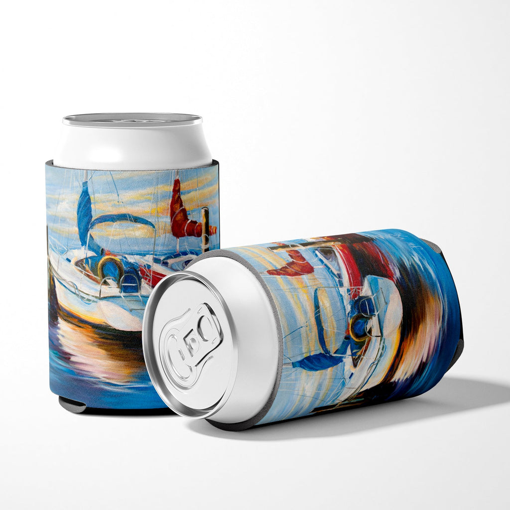 Symmetry Sailboats Can or Bottle Hugger Cooler Sleeve for Standard 12 oz Cans, Insulated Foam Beer & Soda Can Hugger Reusable