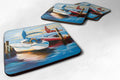 Symmetry Sailboats Foam Coasters Set of 4 Cup Coasters for Indoor Outdoor, Tabletop Protection, Anti Slip, Mouse pad Material