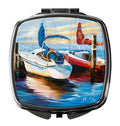 Symmetry Sailboats Compact Mirror Decorative Travel Makeup Mirror for Women Girls Gifts Pocket Makeup Mirror Folding Handheld
