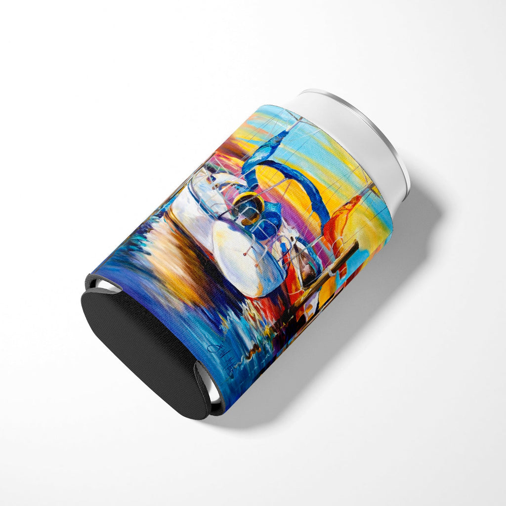 Symmetry again Sailboats Can or Bottle Hugger Cooler Sleeve for Standard 12 oz Cans, Insulated Foam Beer & Soda Can Hugger Reusable