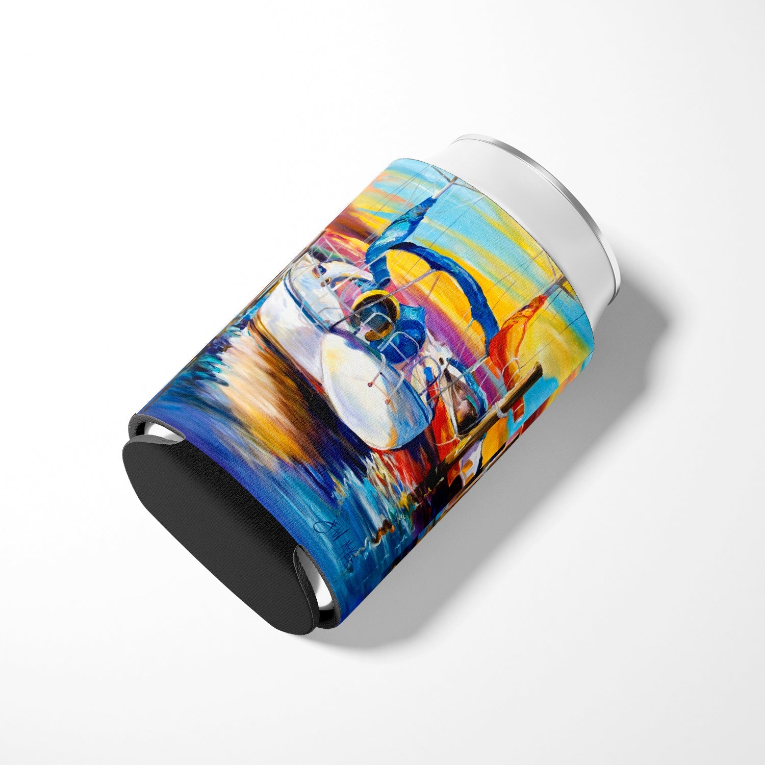 Symmetry again Sailboats Can or Bottle Hugger Cooler Sleeve for Standard 12 oz Cans, Insulated Foam Beer & Soda Can Hugger Reusable