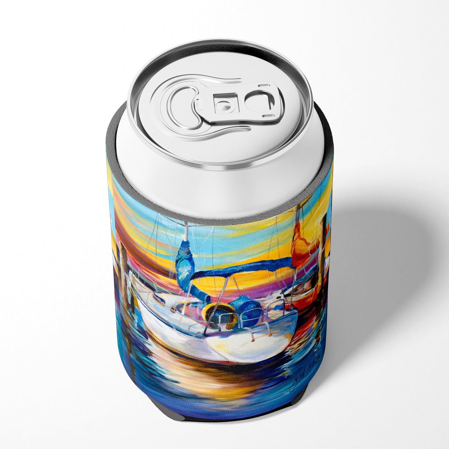Symmetry again Sailboats Can or Bottle Hugger Cooler Sleeve for Standard 12 oz Cans, Insulated Foam Beer & Soda Can Hugger Reusable