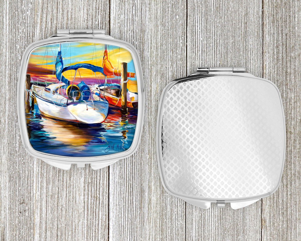 Symmetry again Sailboats Compact Mirror Decorative Travel Makeup Mirror for Women Girls Gifts Pocket Makeup Mirror Folding Handheld