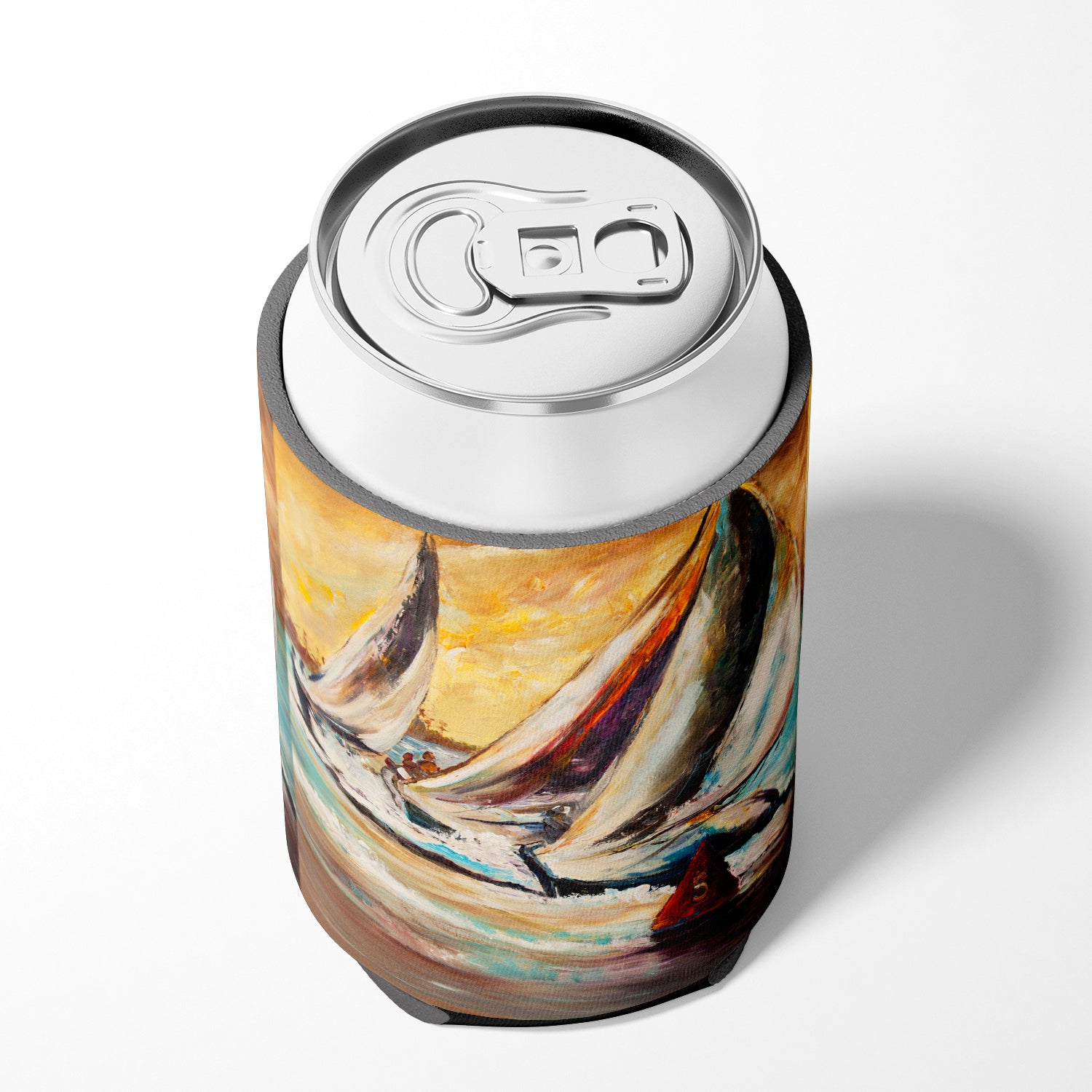 Boat Race Sailboats Can or Bottle Hugger Cooler Sleeve for Standard 12 oz Cans, Insulated Foam Beer & Soda Can Hugger Reusable