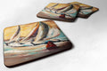 Boat Race Sailboats Foam Coasters Set of 4 Cup Coasters for Indoor Outdoor, Tabletop Protection, Anti Slip, Mouse pad Material