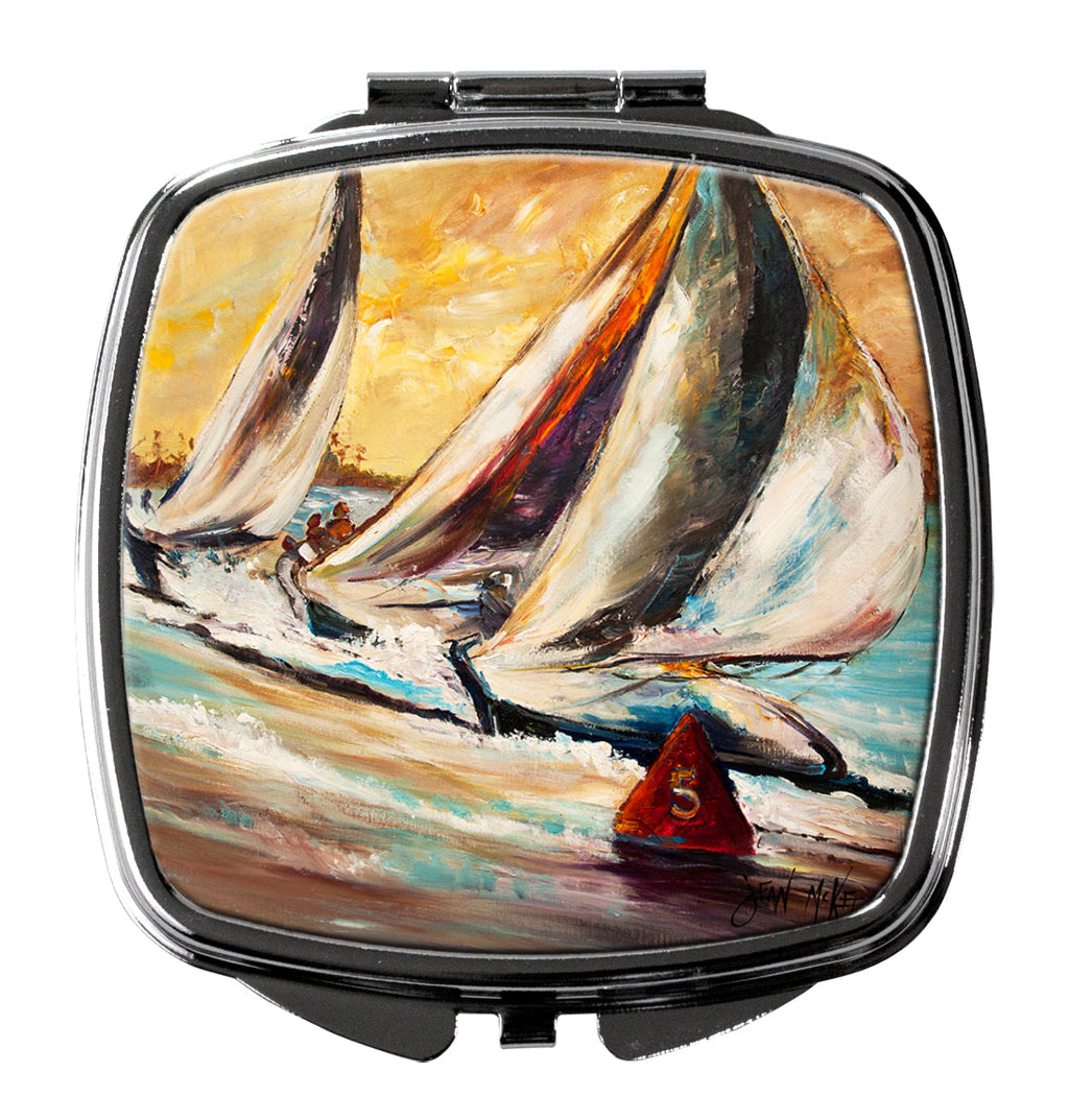Boat Race Sailboats Compact Mirror Decorative Travel Makeup Mirror for Women Girls Gifts Pocket Makeup Mirror Folding Handheld