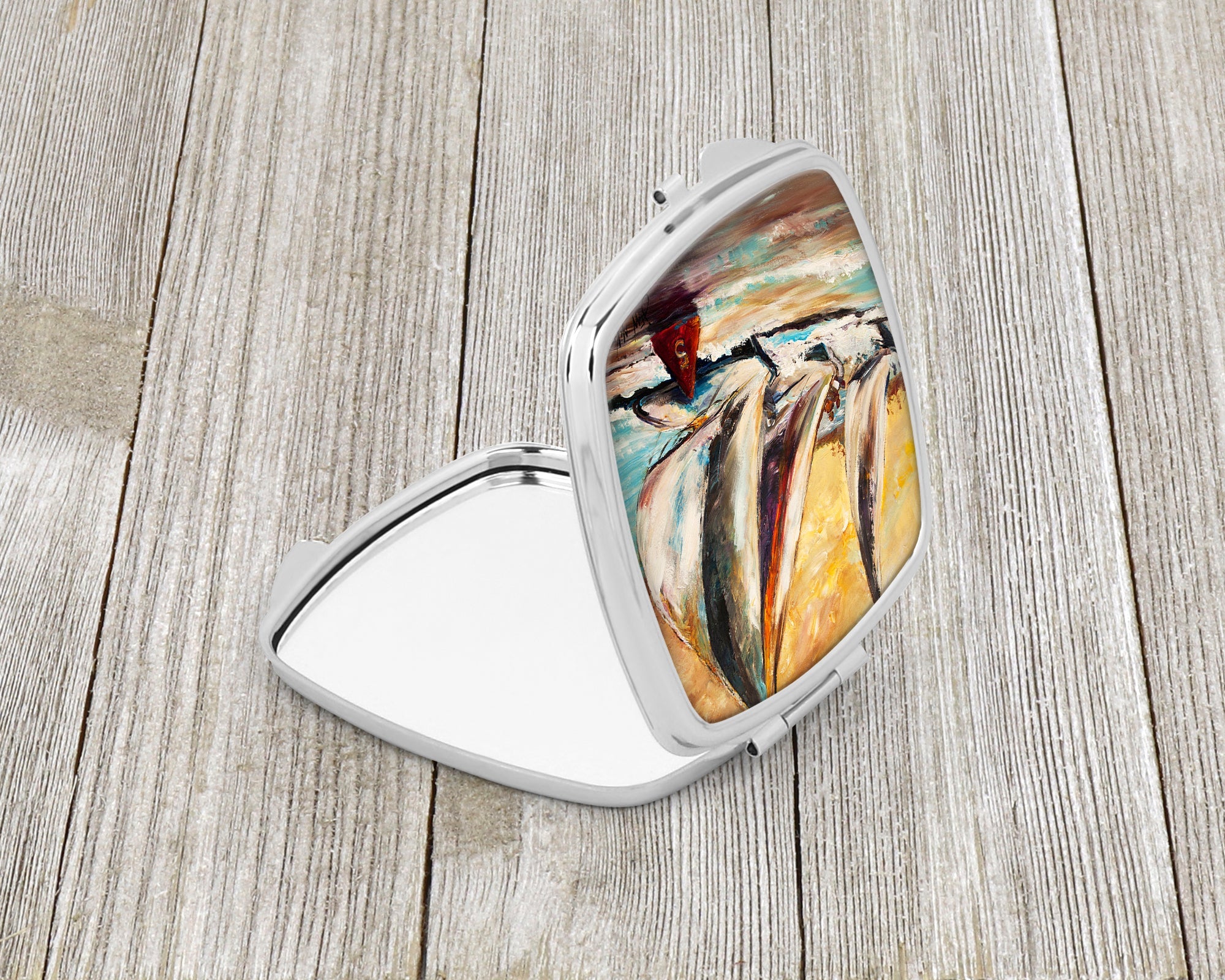 Boat Race Sailboats Compact Mirror Decorative Travel Makeup Mirror for Women Girls Gifts Pocket Makeup Mirror Folding Handheld