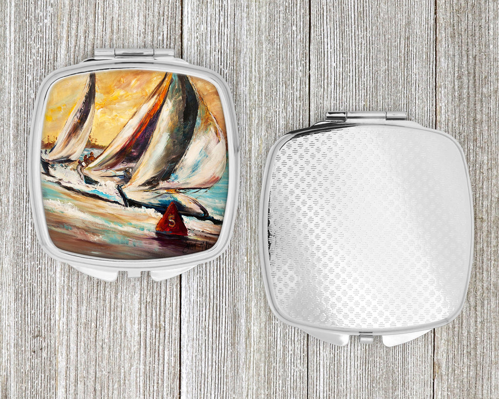 Boat Race Sailboats Compact Mirror Decorative Travel Makeup Mirror for Women Girls Gifts Pocket Makeup Mirror Folding Handheld