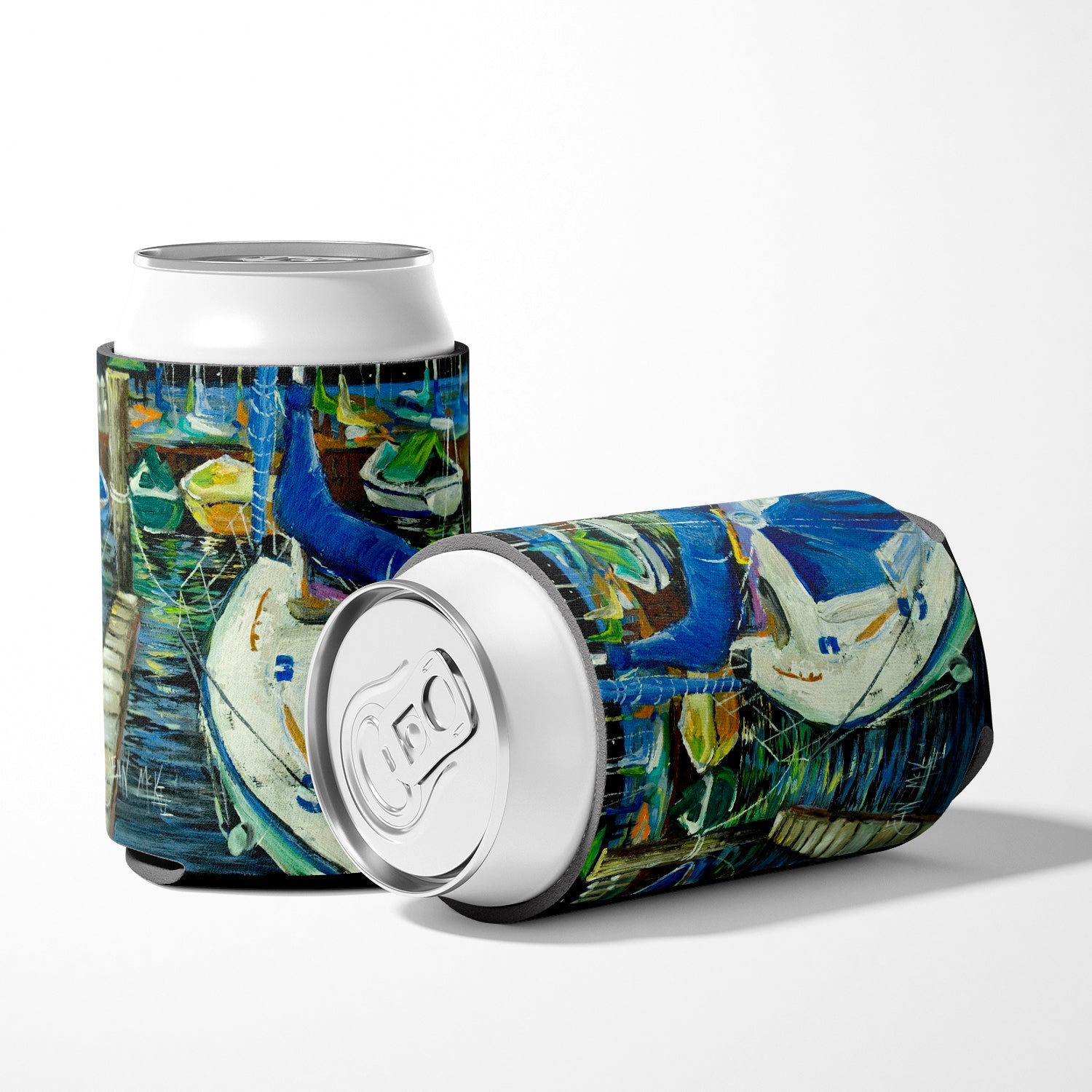 Sailboats Can or Bottle Hugger Cooler Sleeve for Standard 12 oz Cans, Insulated Foam Beer & Soda Can Hugger Reusable