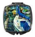 Sailboats Compact Mirror Decorative Travel Makeup Mirror for Women Girls Gifts Pocket Makeup Mirror Folding Handheld