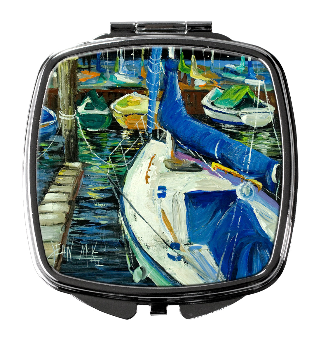 Sailboats Compact Mirror Decorative Travel Makeup Mirror for Women Girls Gifts Pocket Makeup Mirror Folding Handheld