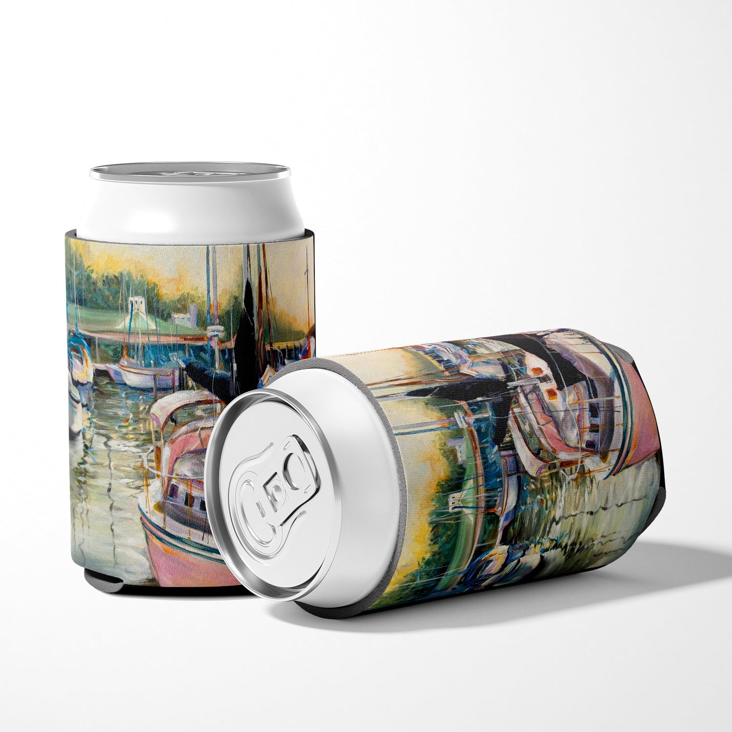 Black Sails Sailboats Can or Bottle Hugger Cooler Sleeve for Standard 12 oz Cans, Insulated Foam Beer & Soda Can Hugger Reusable