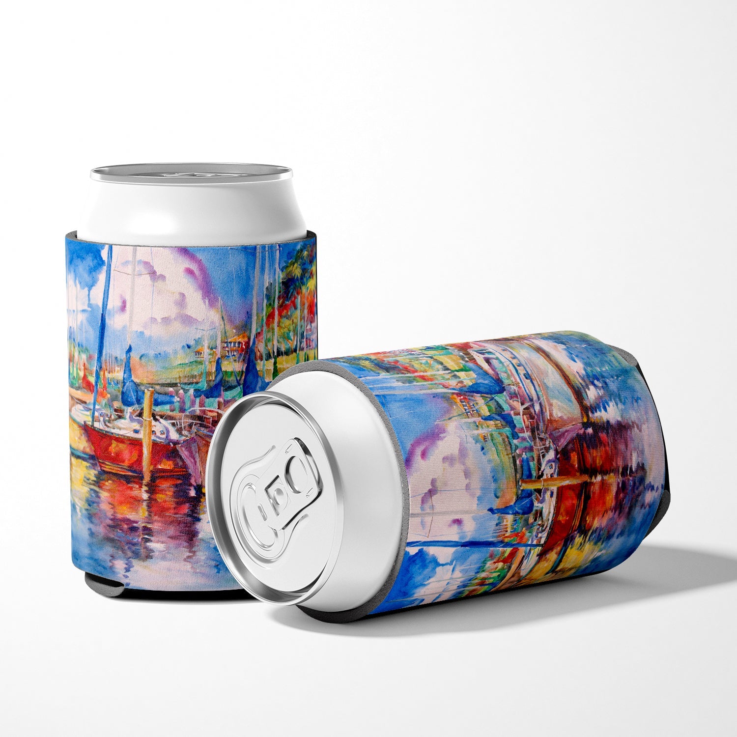 Tree Boats Sailboats Can or Bottle Hugger Cooler Sleeve for Standard 12 oz Cans, Insulated Foam Beer & Soda Can Hugger Reusable