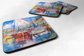 Tree Boats Sailboats Foam Coasters Set of 4 Cup Coasters for Indoor Outdoor, Tabletop Protection, Anti Slip, Mouse pad Material