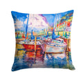 Tree Boats Sailboats Decorative Throw Pillow 14x14 Indoor Outdoor Accent Cushion, Fabric Cover with Insert for Sofa, Bed, Porch & Living Room