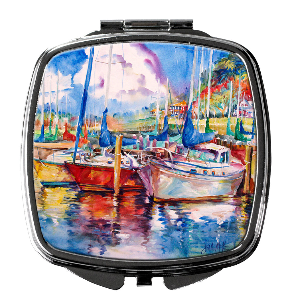 Tree Boats Sailboats Compact Mirror Decorative Travel Makeup Mirror for Women Girls Gifts Pocket Makeup Mirror Folding Handheld