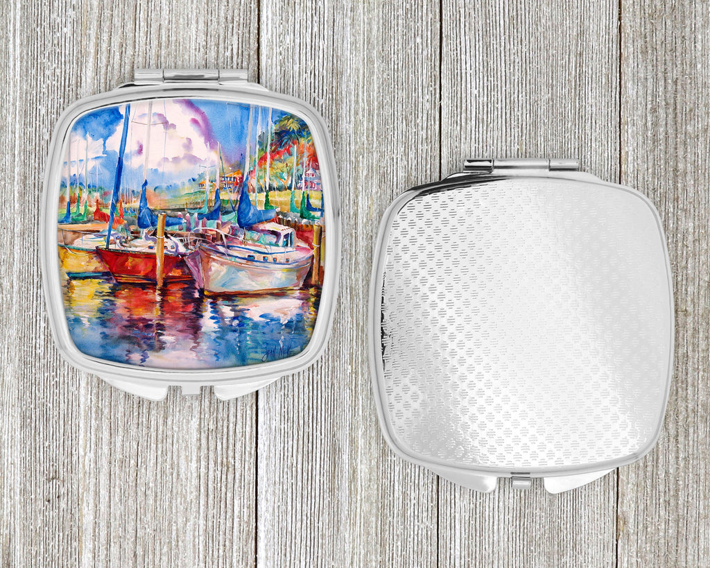 Tree Boats Sailboats Compact Mirror Decorative Travel Makeup Mirror for Women Girls Gifts Pocket Makeup Mirror Folding Handheld