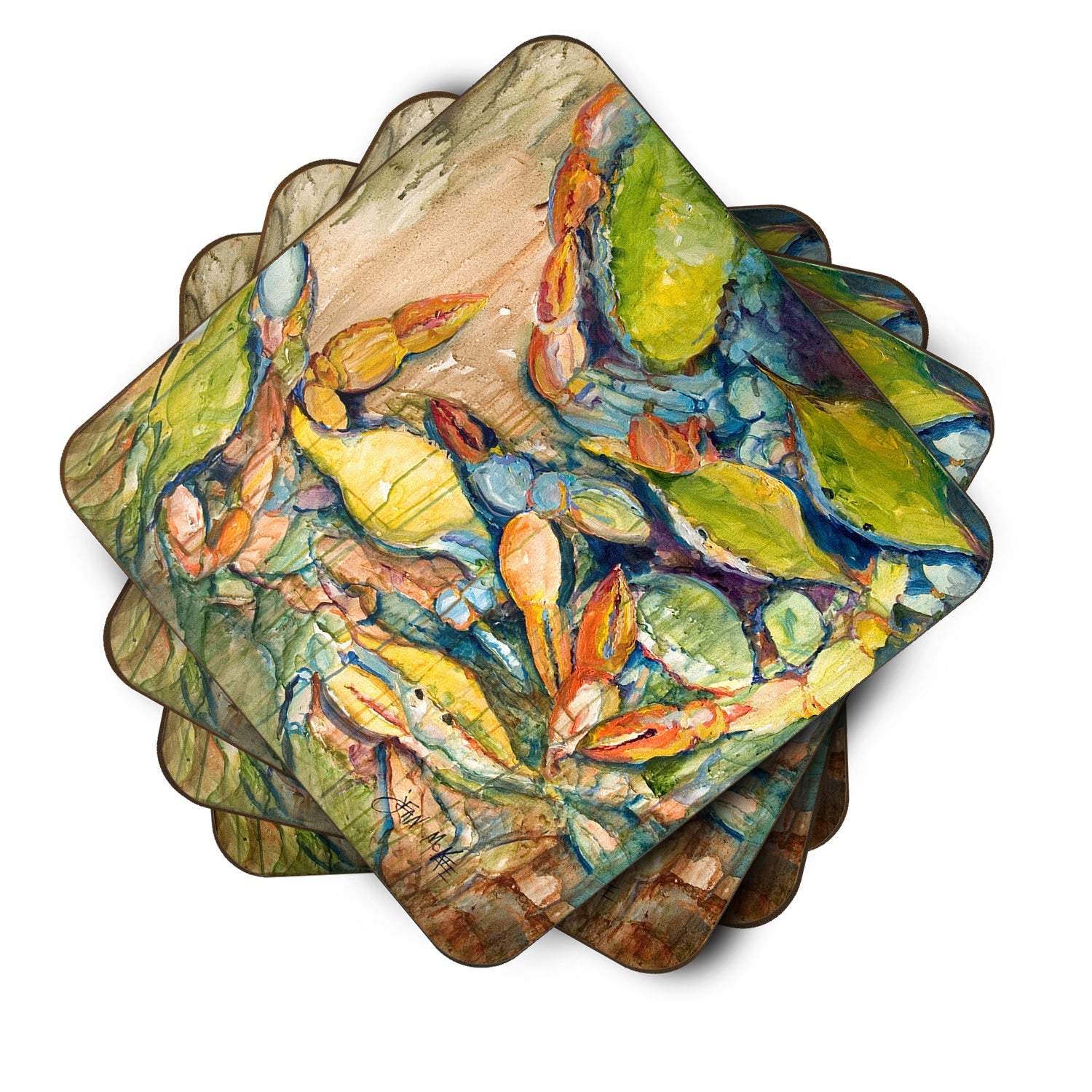 Jubilee Crabs Foam Coasters Set of 4 Cup Coasters for Indoor Outdoor, Tabletop Protection, Anti Slip, Mouse pad Material