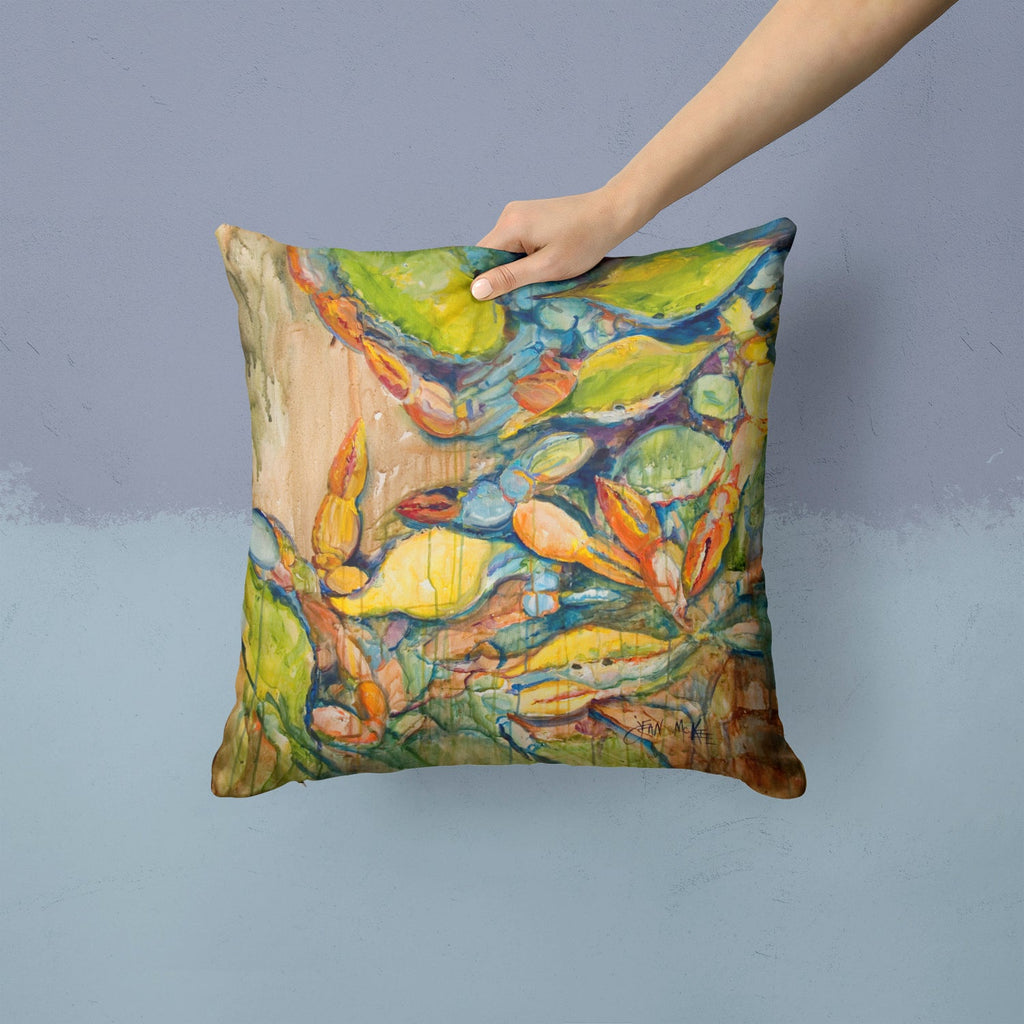 Jubilee Crabs Decorative Throw Pillow 14x14 Indoor Outdoor Accent Cushion, Fabric Cover with Insert for Sofa, Bed, Porch & Living Room