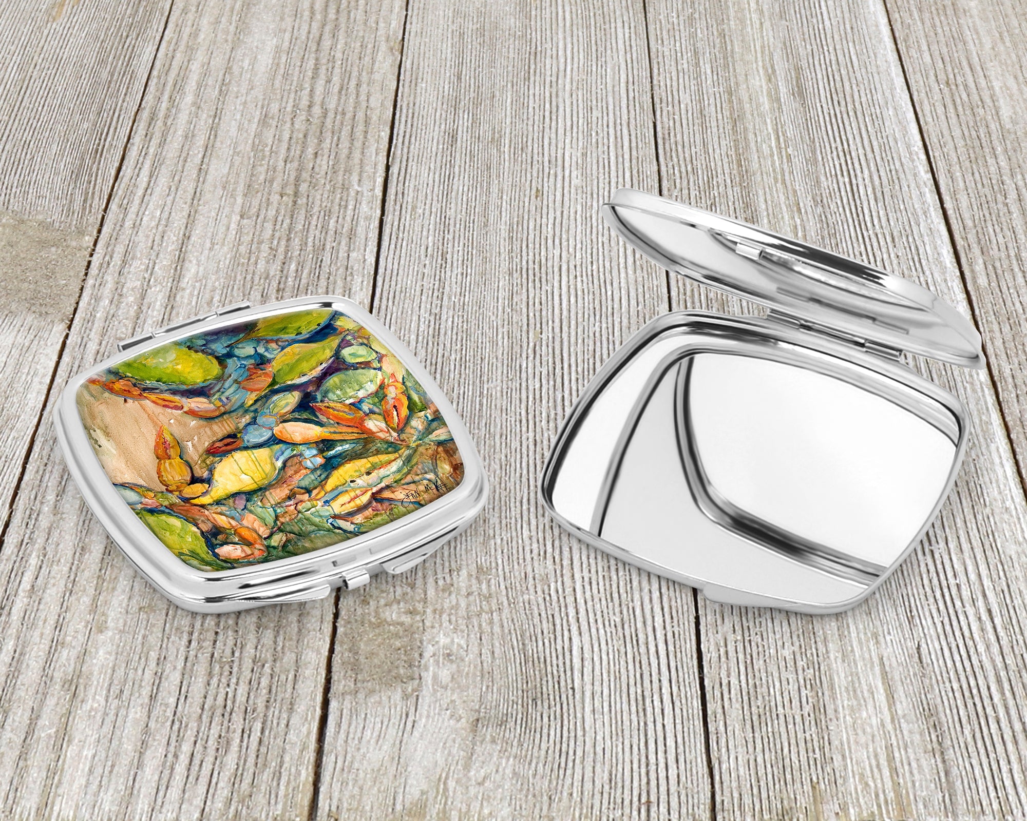 Jubilee Crabs Compact Mirror Decorative Travel Makeup Mirror for Women Girls Gifts Pocket Makeup Mirror Folding Handheld