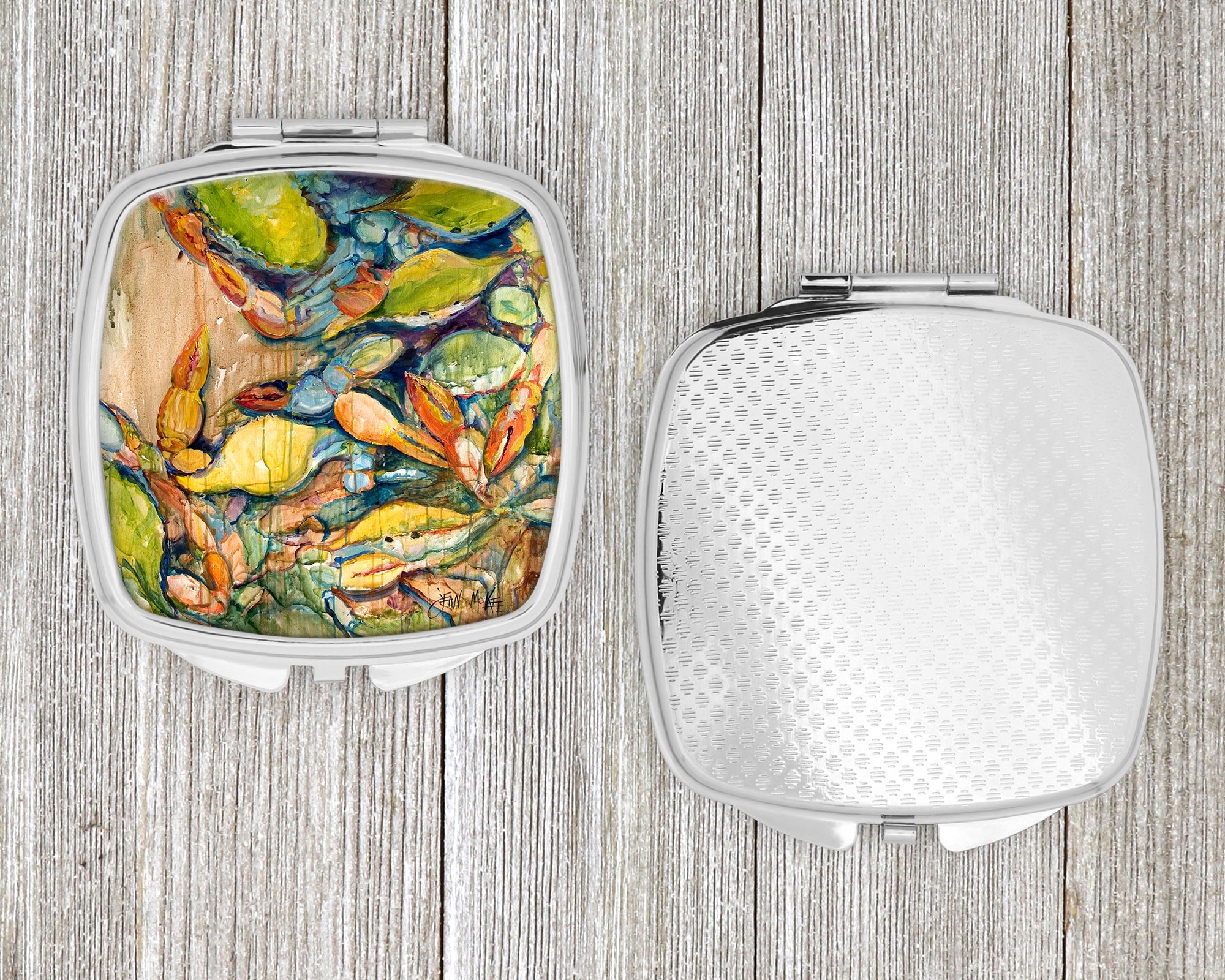 Jubilee Crabs Compact Mirror Decorative Travel Makeup Mirror for Women Girls Gifts Pocket Makeup Mirror Folding Handheld