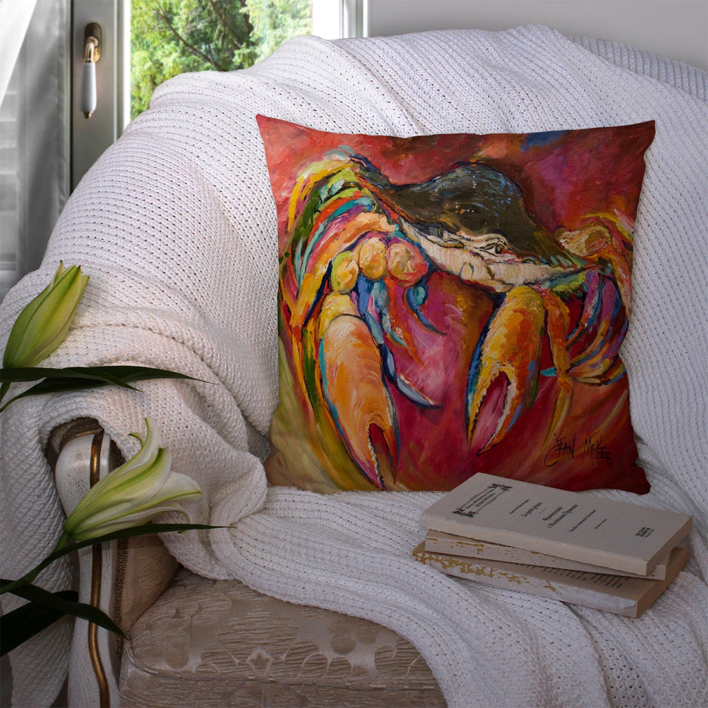 Crab Stars Decorative Throw Pillow 14x14 Indoor Outdoor Accent Cushion, Fabric Cover with Insert for Sofa, Bed, Porch & Living Room