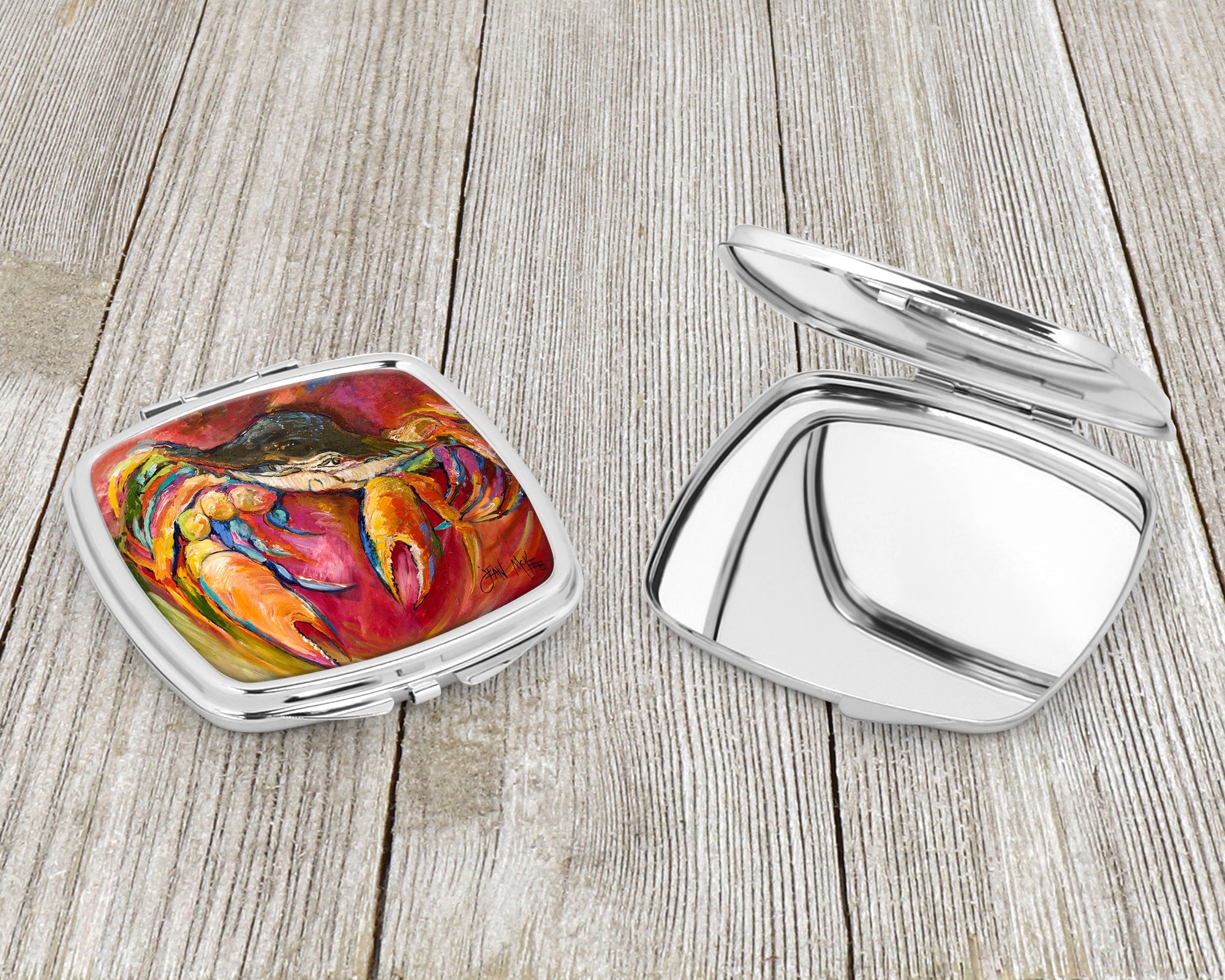 Crab Stars Compact Mirror Decorative Travel Makeup Mirror for Women Girls Gifts Pocket Makeup Mirror Folding Handheld