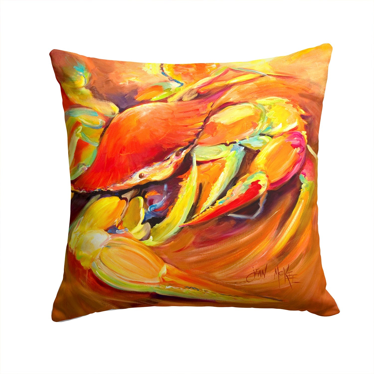 Crab Spice Decorative Throw Pillow 14x14 Indoor Outdoor Accent Cushion, Fabric Cover with Insert for Sofa, Bed, Porch & Living Room