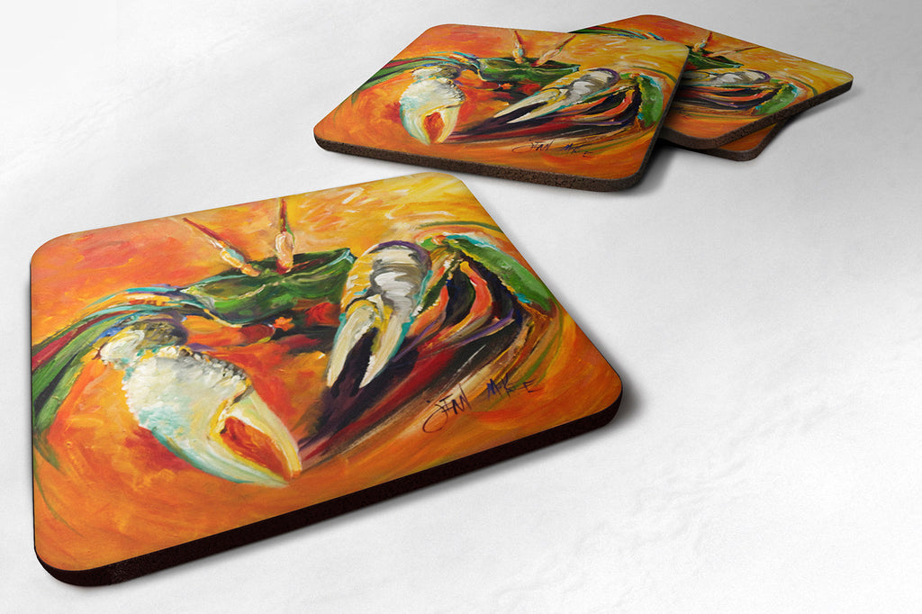 Small Orange Crab Foam Coasters Set of 4 Cup Coasters for Indoor Outdoor, Tabletop Protection, Anti Slip, Mouse pad Material