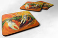 Small Orange Crab Foam Coasters Set of 4 Cup Coasters for Indoor Outdoor, Tabletop Protection, Anti Slip, Mouse pad Material