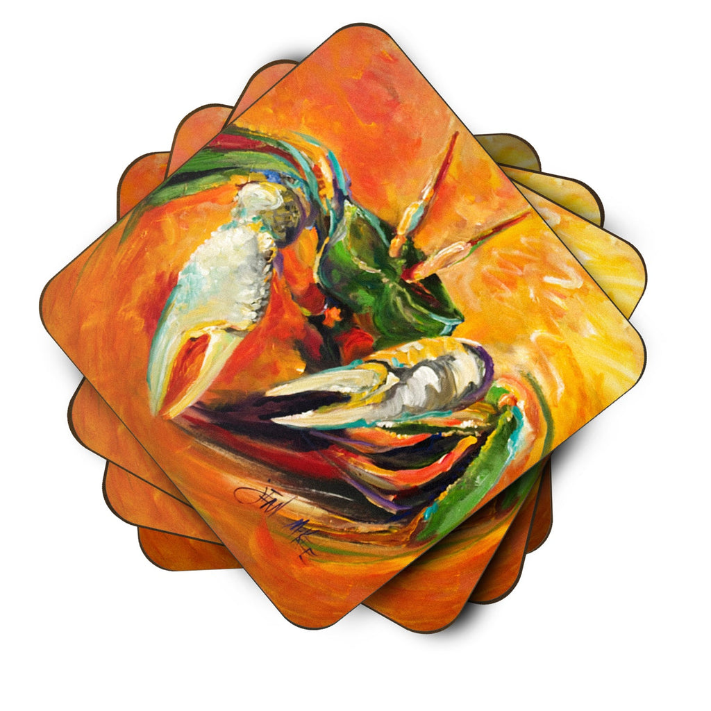 Small Orange Crab Foam Coasters Set of 4 Cup Coasters for Indoor Outdoor, Tabletop Protection, Anti Slip, Mouse pad Material