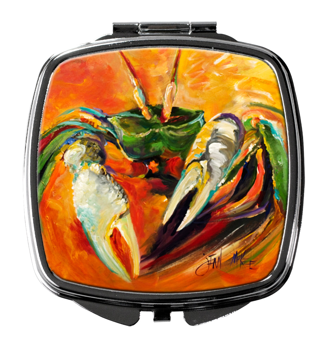 Small Orange Crab Compact Mirror Decorative Travel Makeup Mirror for Women Girls Gifts Pocket Makeup Mirror Folding Handheld