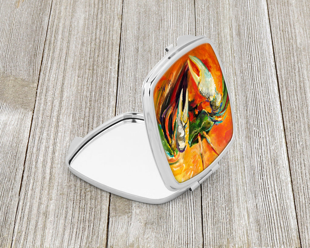 Small Orange Crab Compact Mirror Decorative Travel Makeup Mirror for Women Girls Gifts Pocket Makeup Mirror Folding Handheld