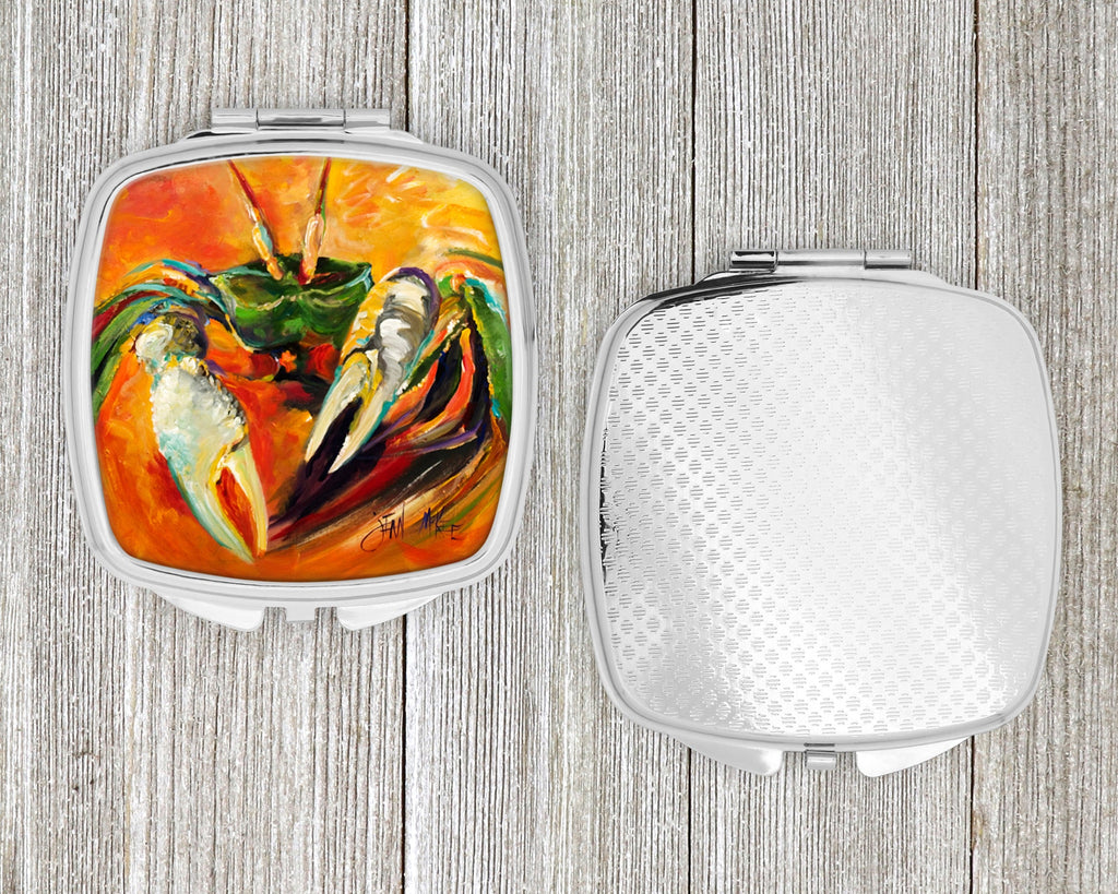 Small Orange Crab Compact Mirror Decorative Travel Makeup Mirror for Women Girls Gifts Pocket Makeup Mirror Folding Handheld