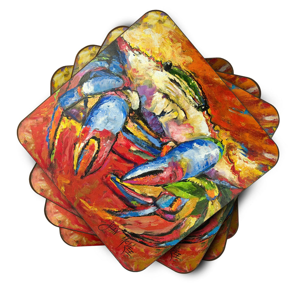 Red Crab Foam Coasters Set of 4 Cup Coasters for Indoor Outdoor, Tabletop Protection, Anti Slip, Mouse pad Material