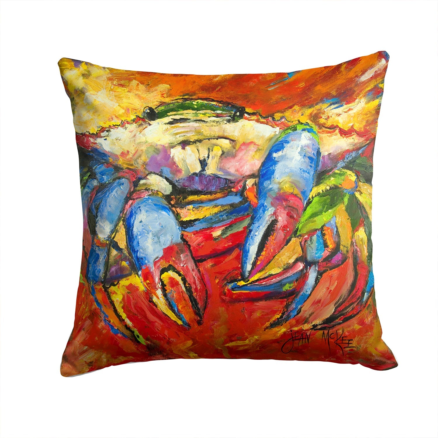Red Crab Decorative Throw Pillow 14x14 Indoor Outdoor Accent Cushion, Fabric Cover with Insert for Sofa, Bed, Porch & Living Room